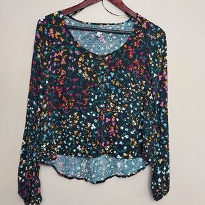 love fire black floral blouse